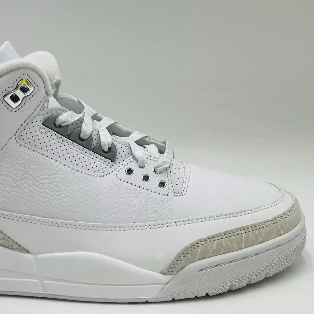 Nike Air Jordan 3 Retro White Silver Sneakers CT8532 111 Men Size 11 NEW